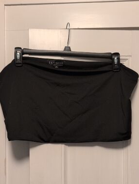 Eloquii Size 26 Black Stretch Strapless Bandeau Crop Top